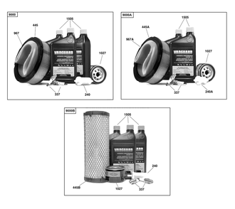 Model 29, 30, 35 And 38 Engine Accessories Catalog / Maintenance Kits Diagram and Parts List for  Briggs and Stratton Engine